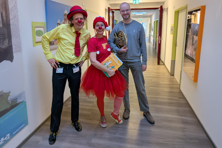 Musikalische Clownsvisiten in der Pflegeabteilung der Residenz Rüppurr (Foto: privat)